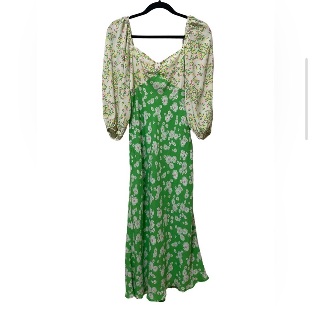 Floral Green Midi Dress - Picture 3 of 4